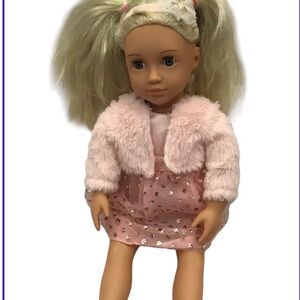 Charming Pink and Cream Doll with Blonde Hair